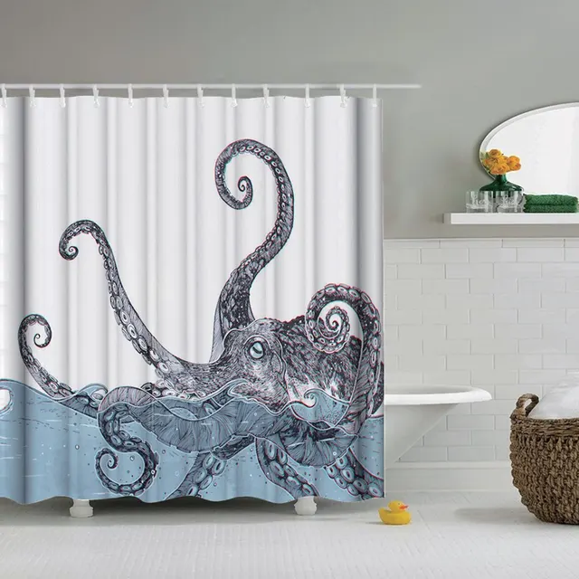 Hand Drawn Sailboat Race Shower Curtain Liner Waterproof Fabric Bathroom Hooks