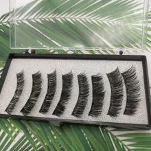 Pestañas postizas magnéticas 3D, 5 imanes, 8 Uds., duraderas, hechas a mano, de visón Artificial Natural, con pinzas