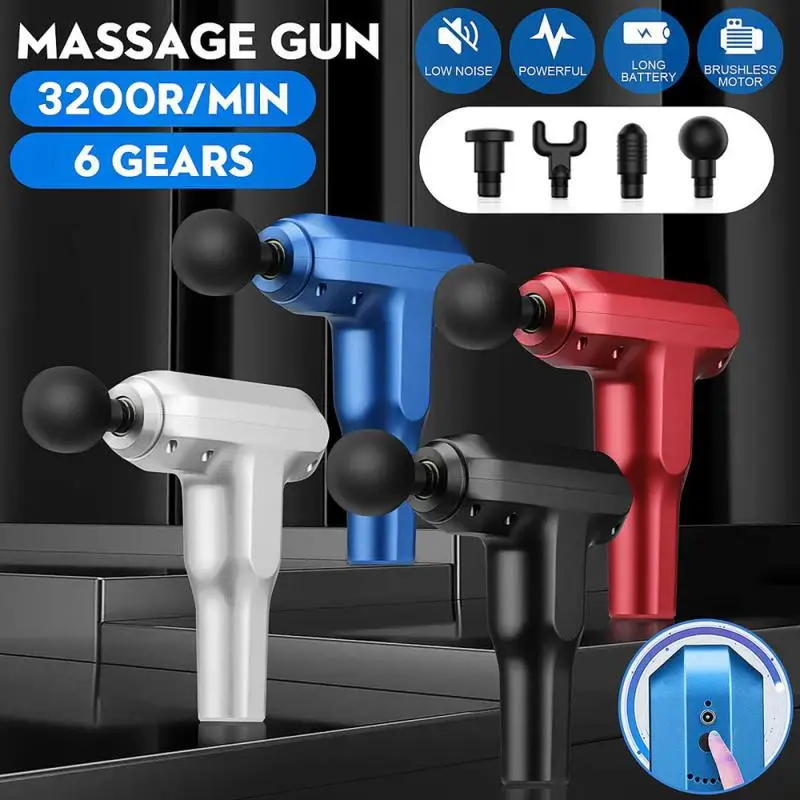

Muscle Massage Gun Rechargeable Mini Neck Muscle Massager Pain Therapy For Body Massage Relaxation Pain Relief Fascia Gun 2020
