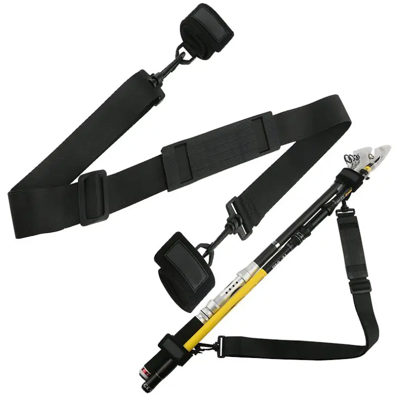 

1pcs Durable Multi-functional Fishing Rod Shoulder Strap Nylon Hoop&loop Adjustable Fishing Rod Gear Strap