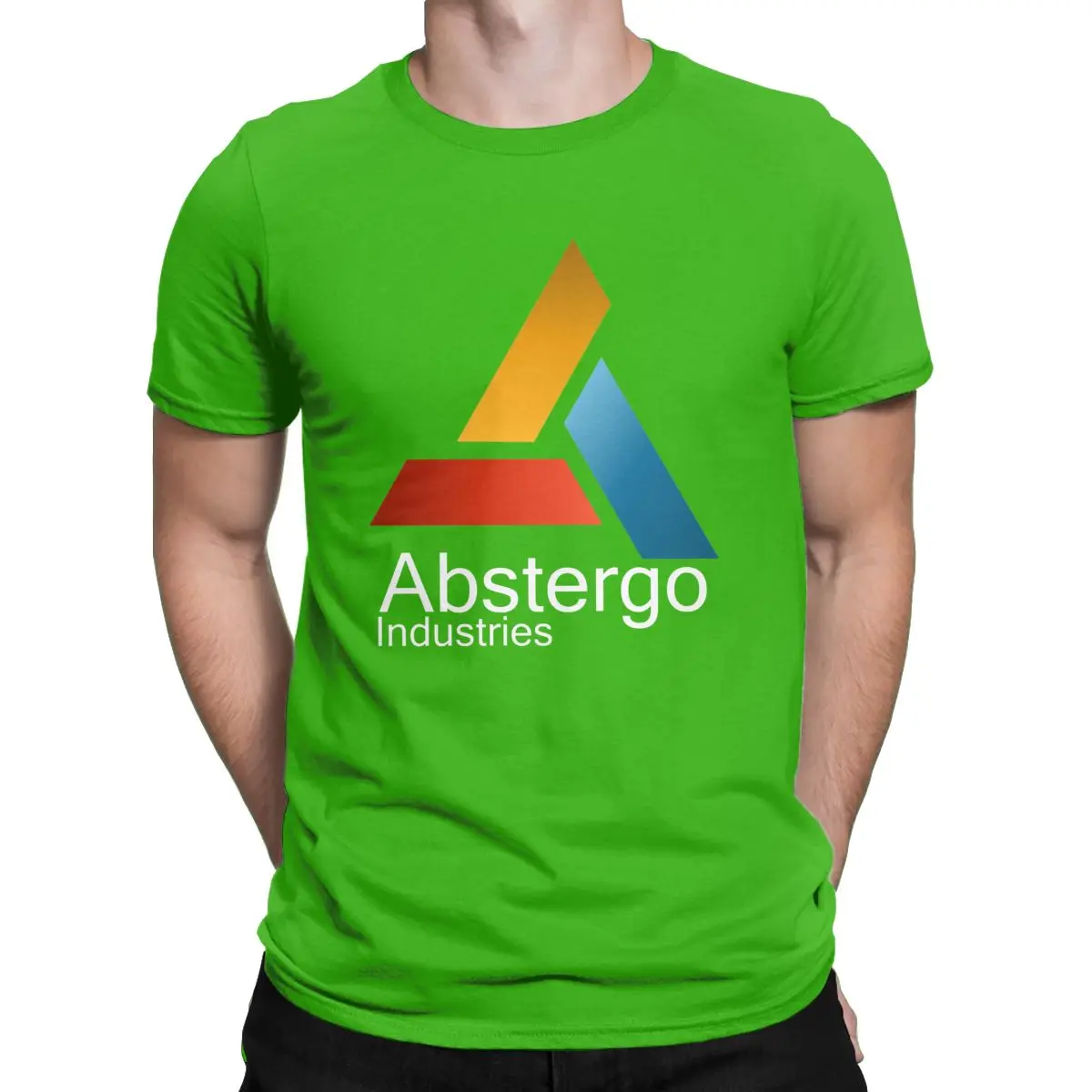 Мужская футболка Abstergo Industries, новинка, хлопковые футболки с коротким рукавом, Готическая игра Assassins Creed, футболка с круглым вырезом, одежда с принтом - Цвет: Зеленый