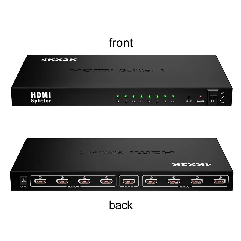 US $34.72 1x8 HDMI Splitter One Input And Eight Output HDMI Splitter Audio Video Splitter Amplifier Supports Full HD 3D 1080P 60HZ