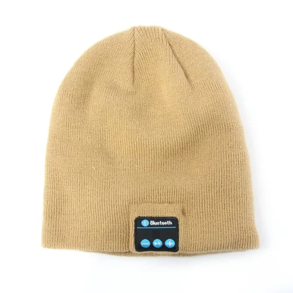 beige Теплая Беспроводная умная bluetooth-мышь шапки Beanie наушники с микрофоном унисекс шапки - Цвет: beige
