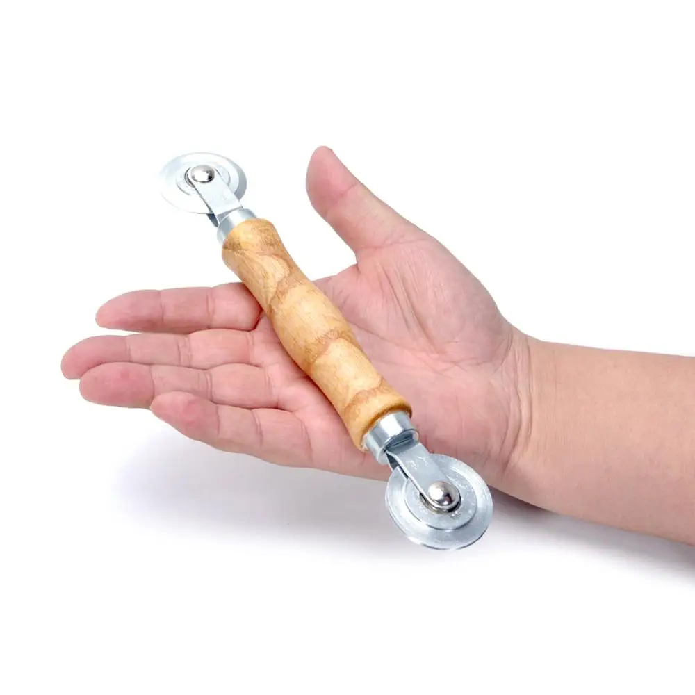 Window Install Tool Rolling Tool For Double Window Installation Hand Spline Roller Wooden Handle Steel Wheels Household Screen Door