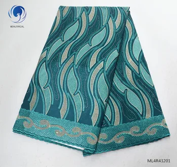 

BEAUTIFICAL african lace fabrics New arrival nigerian cotton dry lace fabric with stones voile lace fabric 5yards ML4R432