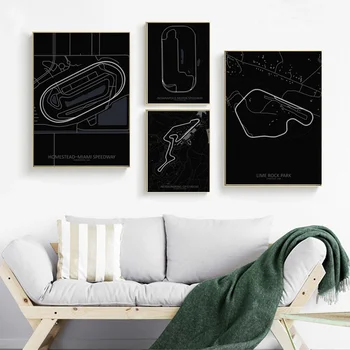 

Homestead Miami Speedway Indianapolis Combined Nurburgring GP CircuitArt Poster Canvas Painting Art Home Decor Dropshipping