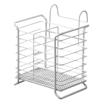 

2 Compartments Desktop Chopstick Drying Rack Metal Mesh Wall Hanging Draining Basket Home Kitchen Rustproof Utensil Holder