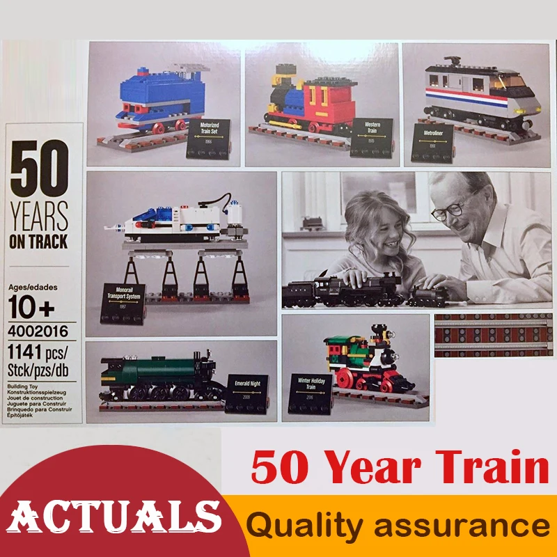 

21029 50 Years on Track Limited Train Collection Building Blocks Model Bricks Eucaiton Toys Compatible Legoed Technic 4002016