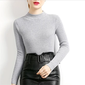 

Woman Spring Stretch Sweaters Hedging Warm Slim Sweater Female Oversize Chandail Hedging Sueter Cotton Abrigo Stretch Manteau
