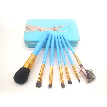 

7 Pcs Makeup Brush Set Makeup Brushes Set Cosmetics Foundation Blending Brush Eyeliner Face Powder Brush Makeup Brush Kit Blue