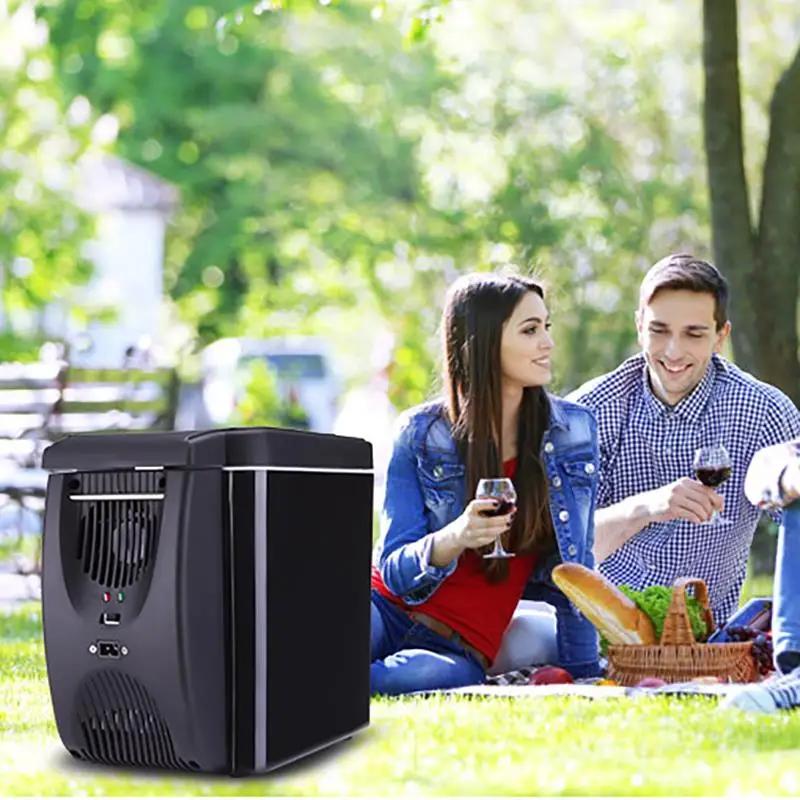 #Special Offers Hot 2 In 1 6L Mini Fridge Car Cans Beer Cooler Eletric Portable Desktop Heater Geladeira Cars Home Camping