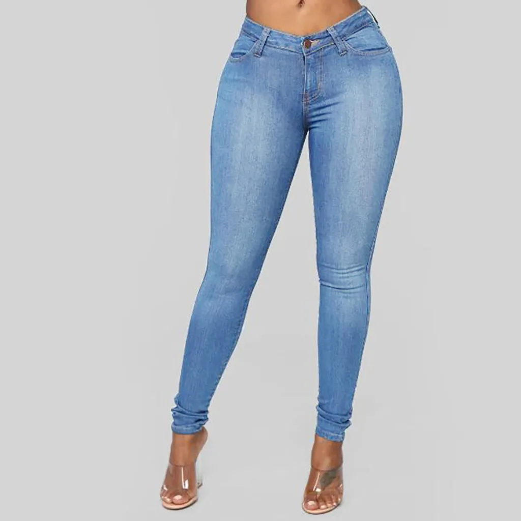 Fashion Ladys calsa jeans feminino woman plus size High Waisted Stretch ...