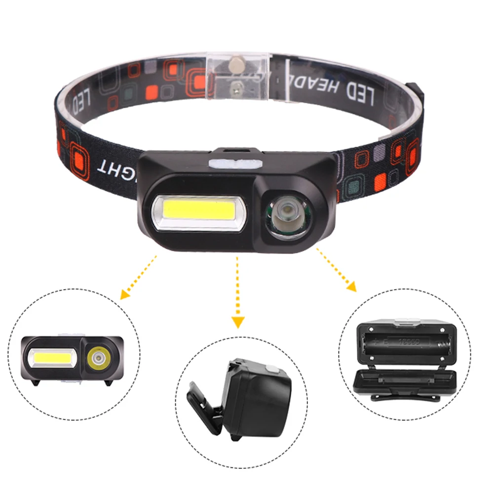 

Mini LED 6 Modes Headlamp ABS Headlight Adjustable Camping Torch Lamp Light