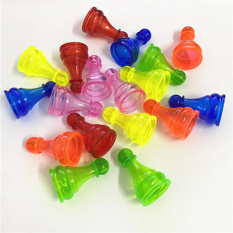 10 Pieces 32*18mm Clear Colorful Plastic Chess Pieces For Board Games Accessories Chess Parts Accessories 6 Colors