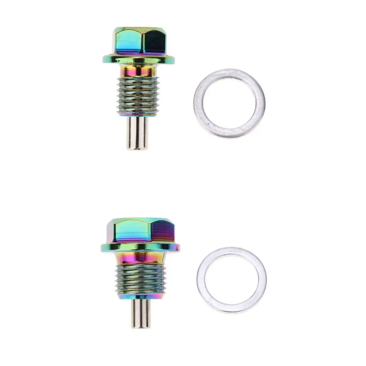 M12x1.5 M16/1.5 Engine Magnetic Oil Drain Plug Bolt Anodized Crush Washer