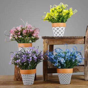 

Direct sales new macarons creative clay pot butterfly fruit simulation potted home clothing coffee shop fake flower ornaments