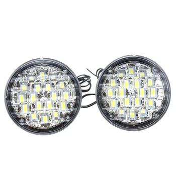 

1pcs White 18 LED DRL Round Daytime Running Light Car Fog light Driving Lamp for Truck SUV ATV Motorcycle Bike