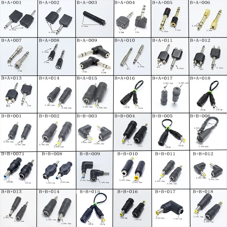 Ecyxun 1 шт. 2,5/3,5 мм аудио разъем Micro/Mini/type-C/USB 6,35/USB 2,0 RF BNC F головка jack 3,0*5,5/2,1*5,5/2,5/4,0/4,8 мм DC Мощность