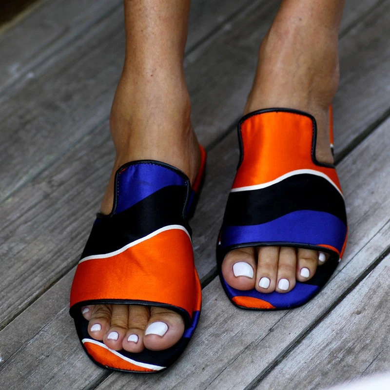 Summer Women Slippers 2021 Plus Size 43 Flat Slide For Woman Fashion Ladies Mixed Color Slides Ladies Comfort Slip On Shoes