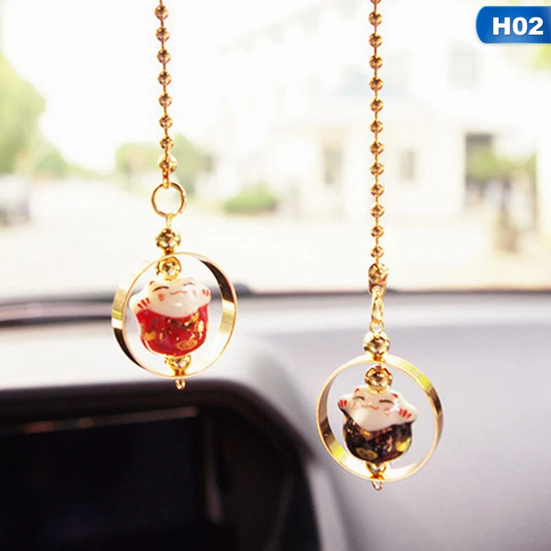 Универсальный автомобильный кулон Lucky Cat рисунок с куклой кисточка украшение авто украшение автомобиля украшение интерьера висящий орнамент подарок