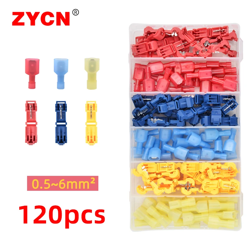 120pcs Quick Electrical Cable Connectors Snap Splice Scotch Lock Wire