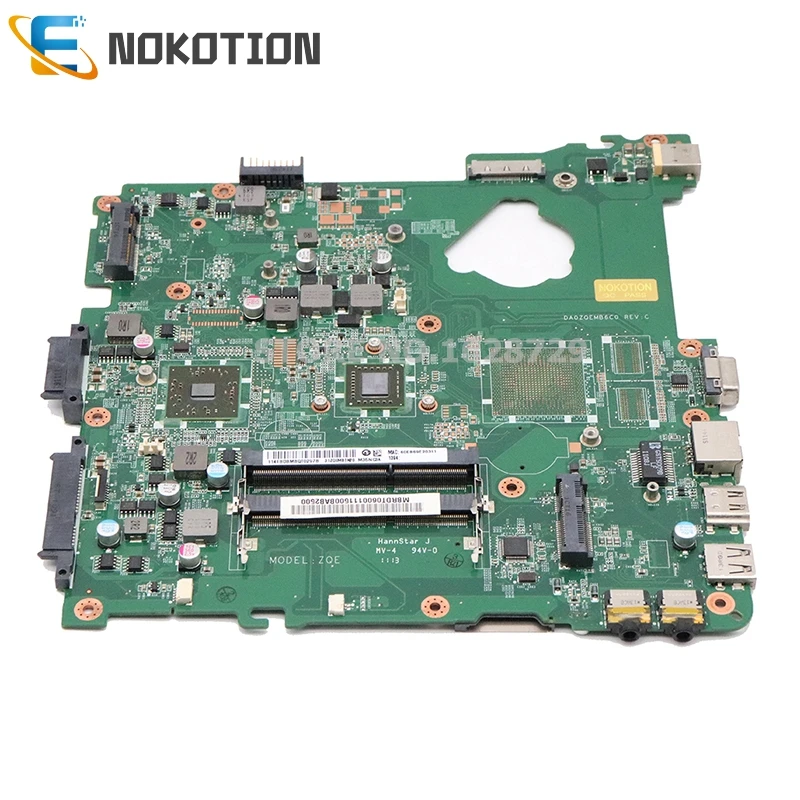 NOKOTION MBRDT06001 MB. Rdt06001 для acer Aspire 4253 Материнская плата ноутбука DA0ZQEMB6C0 DDR3 с процессор на плате полный тест
