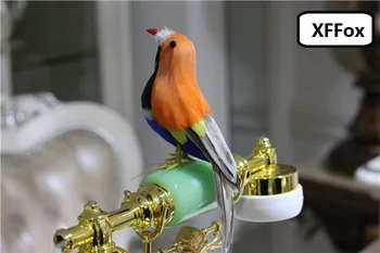 

small real life cute bird model foam&feather simulation orange&gray bird gift about 15cm xf2563
