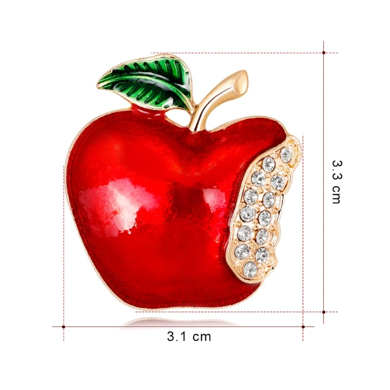Год Рождество брошь "яблоко" корсаж Подарок Стразы банкетные булавки для шарфа значок