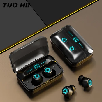 

TWS Earphones Bluetooth 5.0 Wireless Headsets 9D Stereo Waterproof Headphone 2200mAh Charging Case Touch LED Light HiFi Earbuds