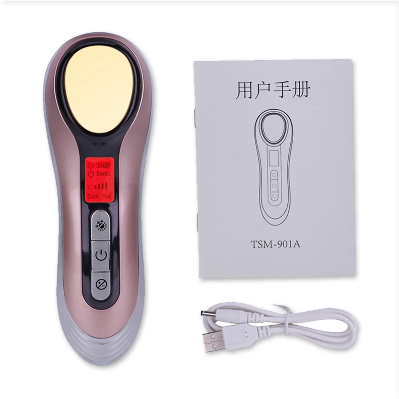 AOKO Ultrasonic Hot Cold Beauty Machine Acne Face Lifting Electric anti aging Skin Tighten Device Spa Facial Massager machine