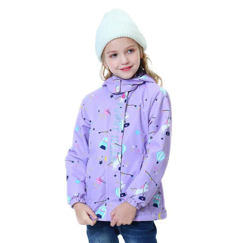 2020 Jacket for Girls Cute Unicorn Pattern Windbreaker Kids Coats Jackets Spring Fashion Outerwear Children | Детская одежда и