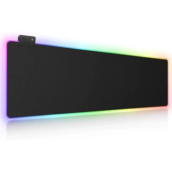 

RGB Game Mouse Pad Large Extended Soft Led Mouse Pad with 14 Lighting Modes and 2 Brightness Levels Computer Keyboard Mouse Pad