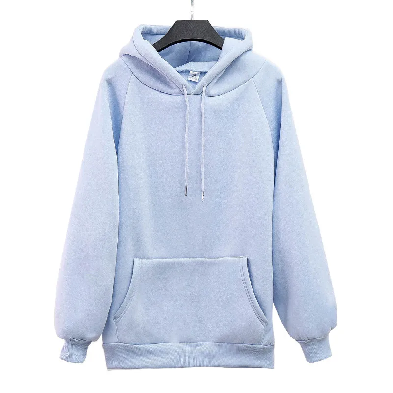 Winter Casual Fleece Women Hoodies Sweatshirts Long Sleeve Yellow Girl Pullovers Loose Hooded Female Thick Coat