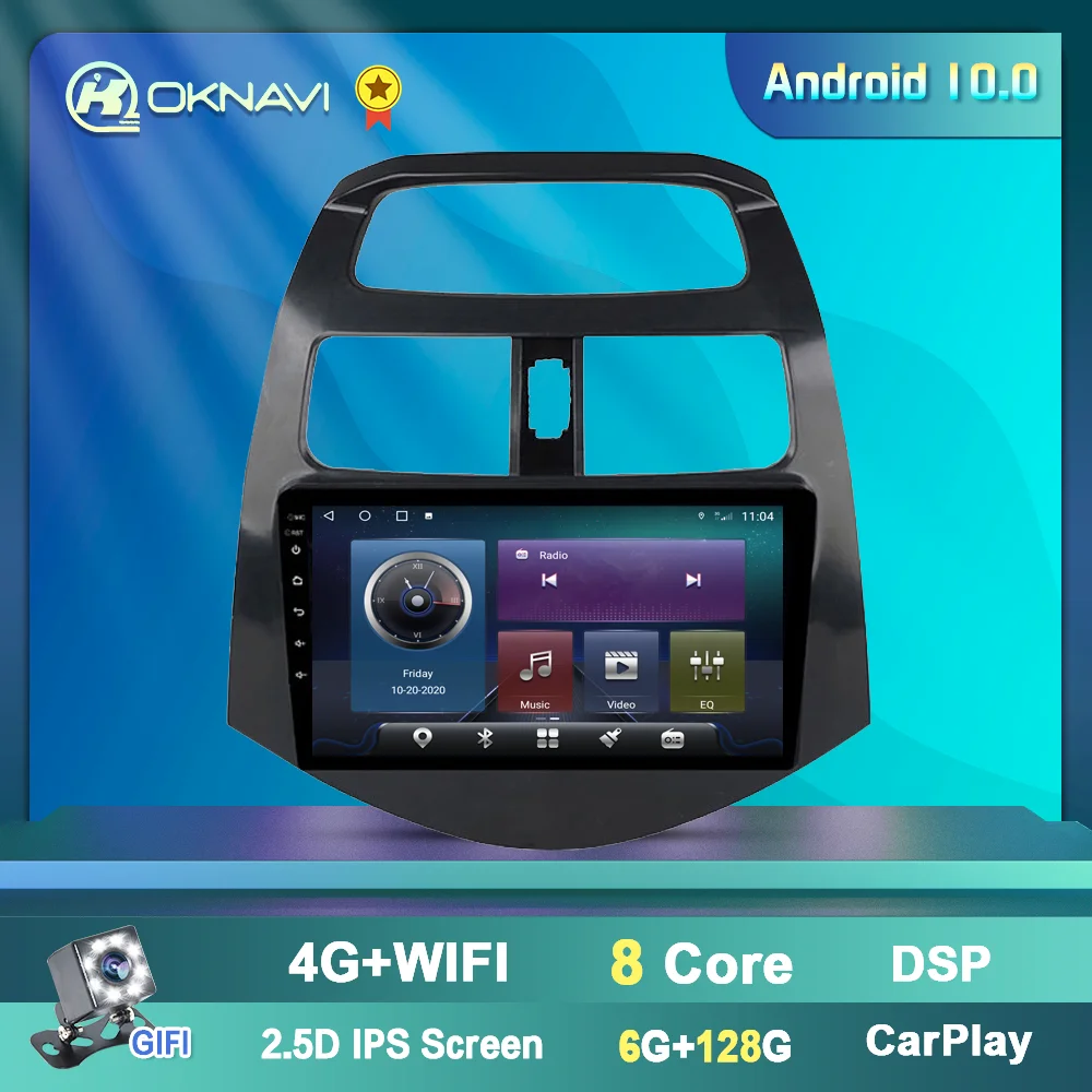 OKNAVI Android 9 0 автомобильный радиоприемник Muitimedia Player для CHEVROLET-Spark Beat M300 2010 2011 2012 2013 2014