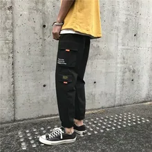 Брюки мужские комбинезоны весна и осень свободный крой луч ноги популярный бренд INS стиль корейский стиль стильный Гонконгский стиль Ca