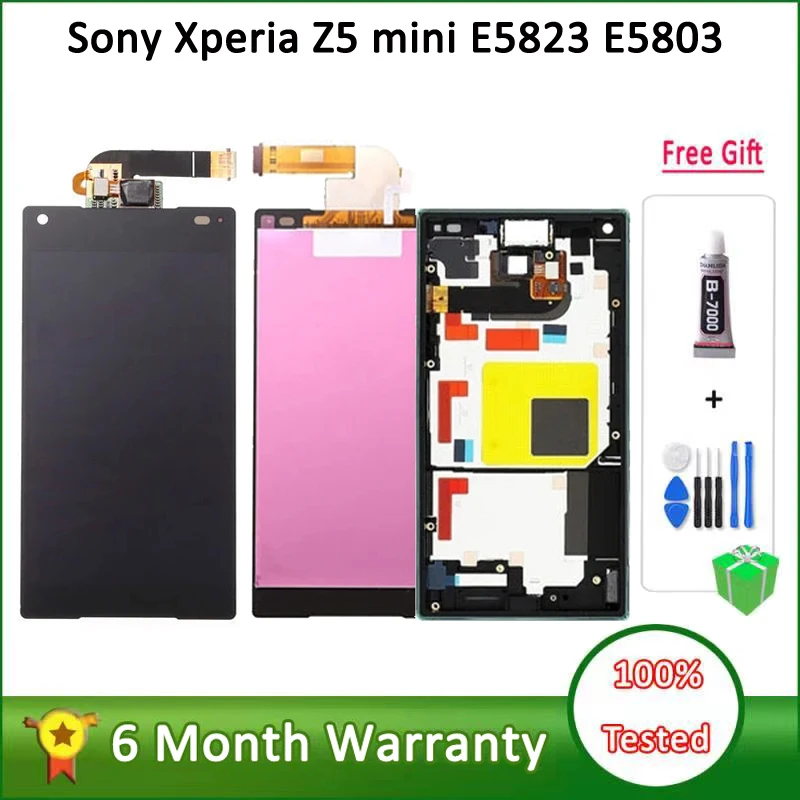 100% протестированный 4 6 &quotЖК-дисплей для SONY Xperia Z5 Compact сенсорный экран с рамкой XPERIA