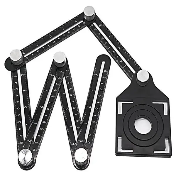 

Multi Angle Aluminium Alloy Measuring Ruler Six-folding Ruler Metal Tool for Puncher Carpentry for Woodworking Carpenter Tools