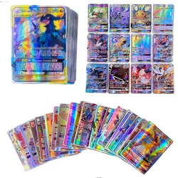 Juego de cartas coleccionables para niños, lote de cartas de Pokemon francés con 300GX 300V, Pikachu, MEGA VMAX, juego de batalla