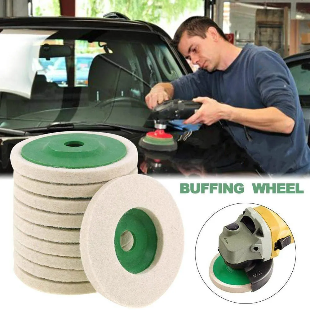 10/20Pcs 100mm 4" Wool Buffing Angle Grinder Wheel Felt Polishing Disc Pad Set 