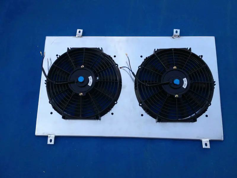 Алюминиевый радиатор и кожух и вентилятор для Nissan Patrol Super Safari Y61 GU 3,0 ZD30 ZD30CR 2,8 TDI RD28 4.2L 1997-2013 MT 98 99 00 - Цвет: shroud fans only