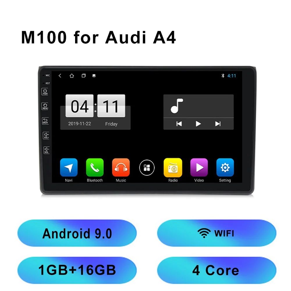 M100 Новое поступление! Android 10,0 автомобильное радио gps для Audi A4 2002-2008 с автомобильным мультимедийным плеером навигация 1280*720 HD 2.5D ips DSP - Цвет: M100