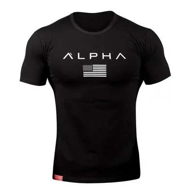 Спортивные мужские футболки для бега, мужская летняя футболка с коротким рукавом, Мужская футболка для отдыха и фитнеса, футболки для спортзала с круглым воротником, черная рубашка - Цвет: Черный