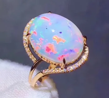 

Natural And Real Opal Ring Wedding Engagement Rings for Women 925 sterling silver Ring