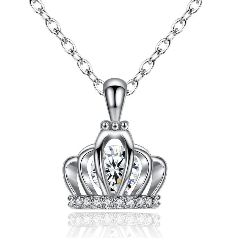 Hot Fashion Creative Crown Pendant Necklace with O-shaped Chain Inlaid Zirconium Party Holiday Girl Gift | Украшения и аксессуары