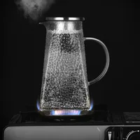 Japanese Style Hammer Glass Water Jug Pitcher with Filter and Cap Teapot Kettle Coffee Cups Set for Gongfu Tea Heated 1500ml 4