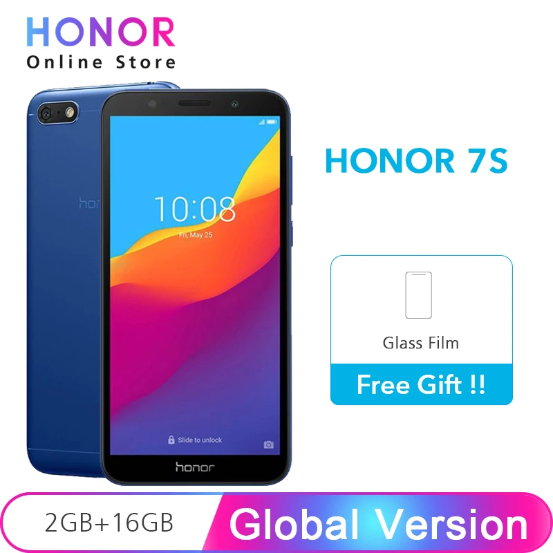 Глобальная версия Honor 7S 2 Гб RAM 16 ROM 5 45 &quot18:9 полноразмерный экран MT6739
