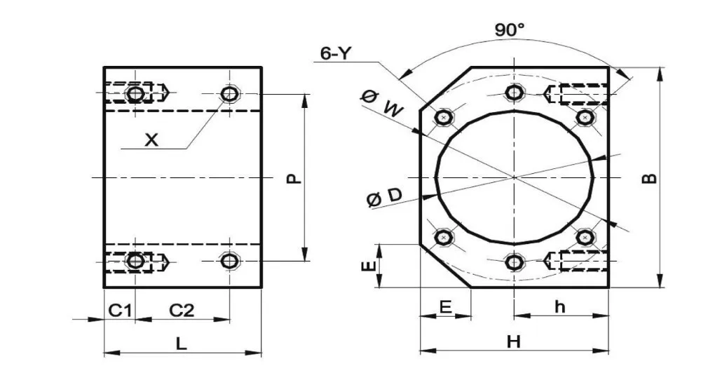 ЕС Бесплатный НДС SFU1605 Ballscrew-L500mm конец BK/BF12 обработанный с гайкой и BK/BF12 Конец поддержка и гайка Корпус ЧПУ маршрутизатор