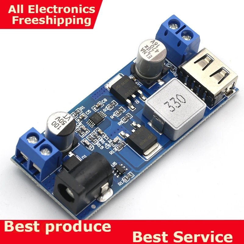 

DC-DC 24V/12V To 5V 5A Step Down Power Supply Buck Converter Replace LM2596S Adjustable USB Step-down Charging Module For Phone