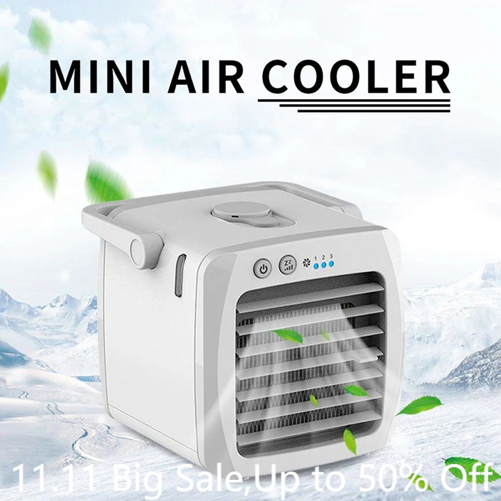 Мини-воздухоохладитель настольный Перезаряжаемый USB-вентилятор для дома и офиса