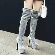 silver thigh high
